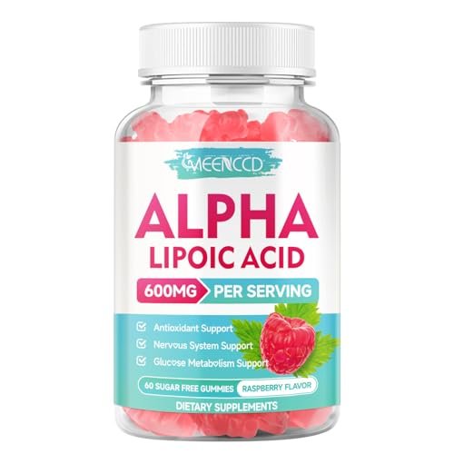 MEENCCD Alpha Lipoic Acid Gummies 600mg - ALA Supplement for Antioxidant Support, Vegan, Sugar-Free, Raspberry Flavor, 60 Count - görsel 8