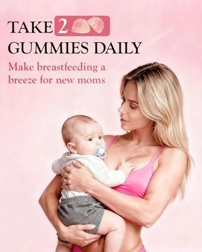 Lactation Support Gummies – Herbal Blend with Fenugreek, Moringa & Fennel – Postnatal Vegan Vitamins B12 & D3 – Natural Breast Milk Booster for Nursing Moms – Raspberry Flavor, 60 Gummies - görsel 15