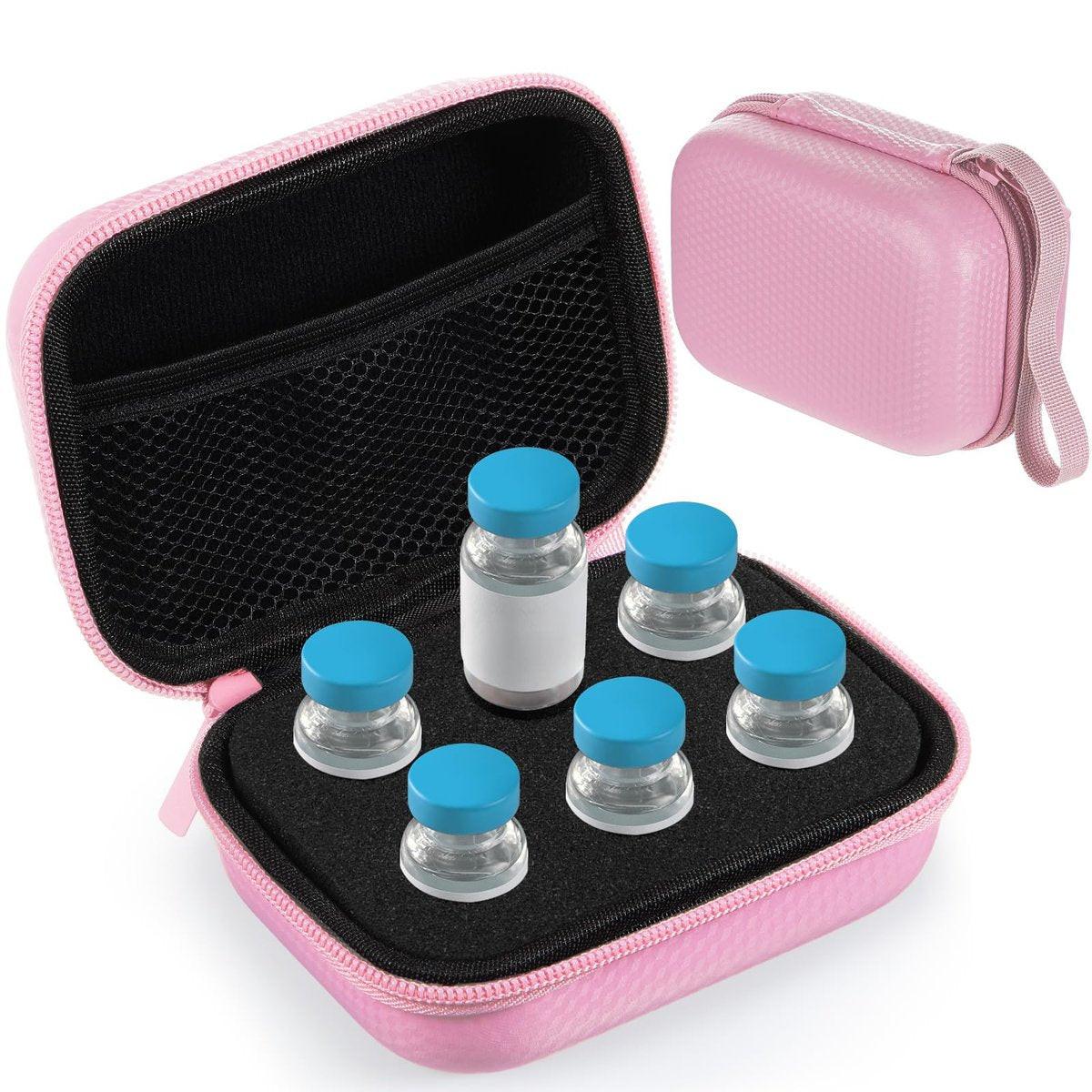 Teenyyou 6 Slots Insulin Peptide Fridge Carrying Case Vial Holder Storage Protector Bag, Fits Standard 10ml Vials, Insulin Cooler Travel Kits Case Organizer Diabetes Protector (Pink) - görsel 7