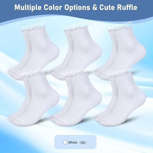 Bulinlulu Women’s Diabetic Socks – 6 Pairs Non-Binding Neuropathy Socks for Women 6-9 9-11 (Ruffle Group G-M) - görsel 3