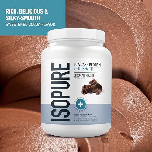 Isopure Protein + Gut Health & Immune Support Powder, Chocolate Mousse, 25g Whey Protein with Prebiotics & Vitamins, 12 Servings (Pack of 1) - görsel 6