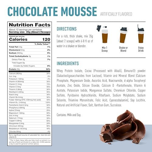 Isopure Protein + Gut Health & Immune Support Powder, Chocolate Mousse, 25g Whey Protein with Prebiotics & Vitamins, 12 Servings (Pack of 1) - görsel 11