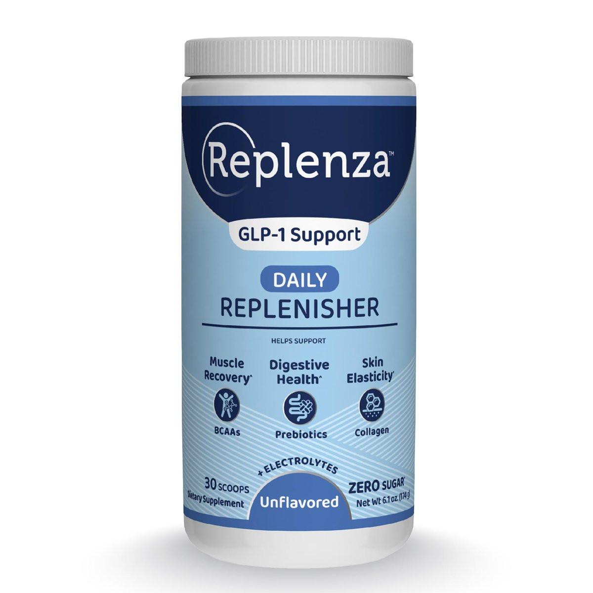 Replenza Daily Replenisher Nutritional Support Powder – Muscle Recovery, Digestive Health & Skin Elasticity Mix of Amino Acids, Prebiotics and Collagen Peptides – Unflavored, 30 Scoops - görsel 14