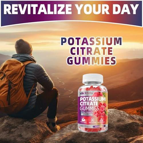 Potassium Citrate Gummies 2000mg, High Potency Electrolyte Gummies, Potassium Supplement with Magnesium glycinate, Zinc, Vitamin C D3 K2, for Electrolyte Balance, Leg Cramps, Muscle Support, 60 Chews - görsel 9