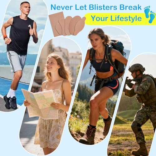 Jupwalz 112 Sheets Moleskin for Blister, 6 Shapes Mole Skin Patch Blister Prevention Tape Moleskin Adhesive Padding Stickers for Feet & Shoes Heels, Efficiently Reduce Friction for Your Skin