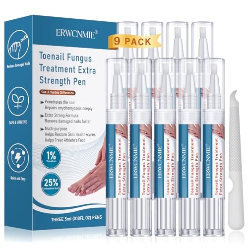 Toenail Fungus Treatment Extra Strength, Fungi Nail Pen, 25% Undecylenic Acid, Ingrown toenail treatment, Repairs Yellow Thick Brittle Toe and foot fungus treatment extra strength - 9Pcs - görsel 1