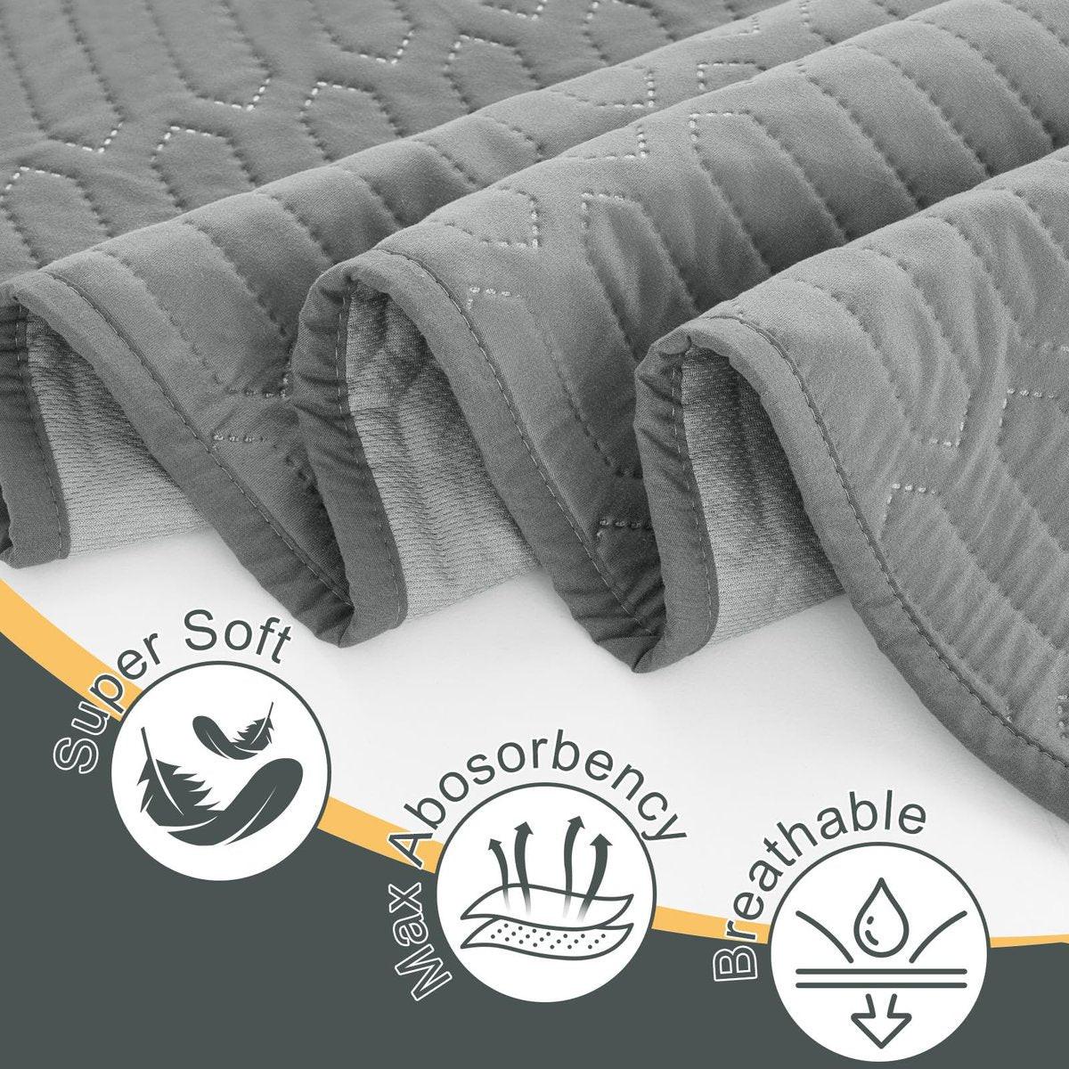 Washable Underpads (34x36 Inch) - Waterproof Reusable Bed Underpads, Heavy Absorbency Incontinence Bed Pads for Adults, Kids, Elderly, and Pets, Leakproof & Non-Slip Mattress Pad for Bedwetting - görsel 5