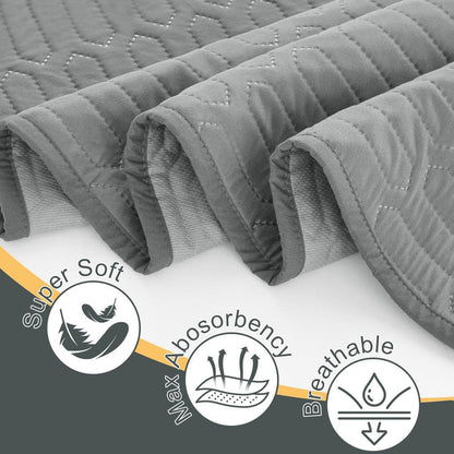 Washable Underpads (34x36 Inch) - Waterproof Reusable Bed Underpads, Heavy Absorbency Incontinence Bed Pads for Adults, Kids, Elderly, and Pets, Leakproof & Non-Slip Mattress Pad for Bedwetting