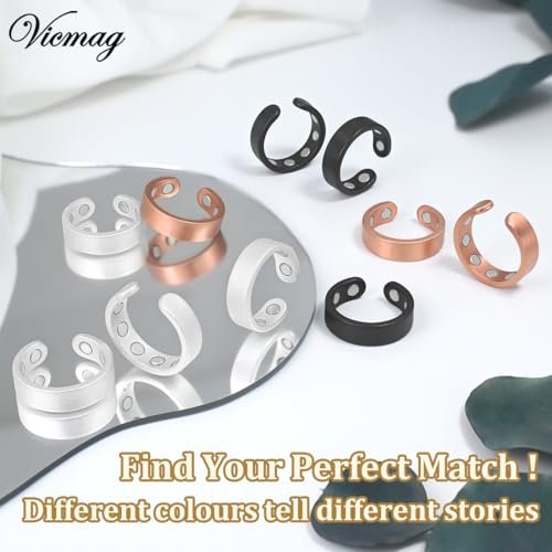 Vicmag 2PCS Magnetic Copper Rings for Women & Men, 99.99% Pure Copper Ring with 9X Magnets Gift Adjustable - görsel 11