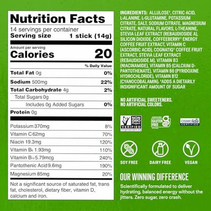 Liquid I.V.® Hydration Multiplier Sugar-Free + Energy - Fruit Punch | Electrolyte Powder Drink Mix | 1 Pack (14 Servings)