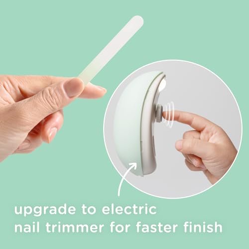 Olababy Glass Nail File for Newborns & Infants 2pk (Mint) | Safe Glass Fingernail Filer with Travel Case - görsel 2
