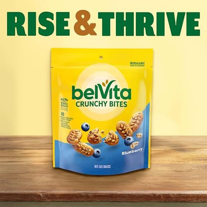 belVita Bite Size Snacks, Blueberry Crunchy Bites, 6-5 oz Bags
