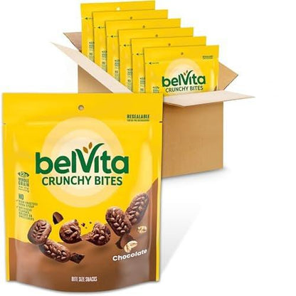 belVita Bite Size Snacks, Chocolate Crunchy Bites, 6-5 oz Bags