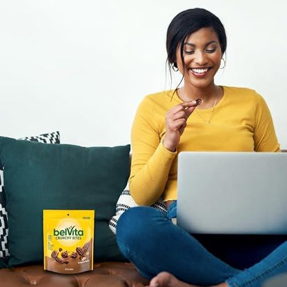 belVita Bite Size Snacks, Chocolate Crunchy Bites, 6-5 oz Bags