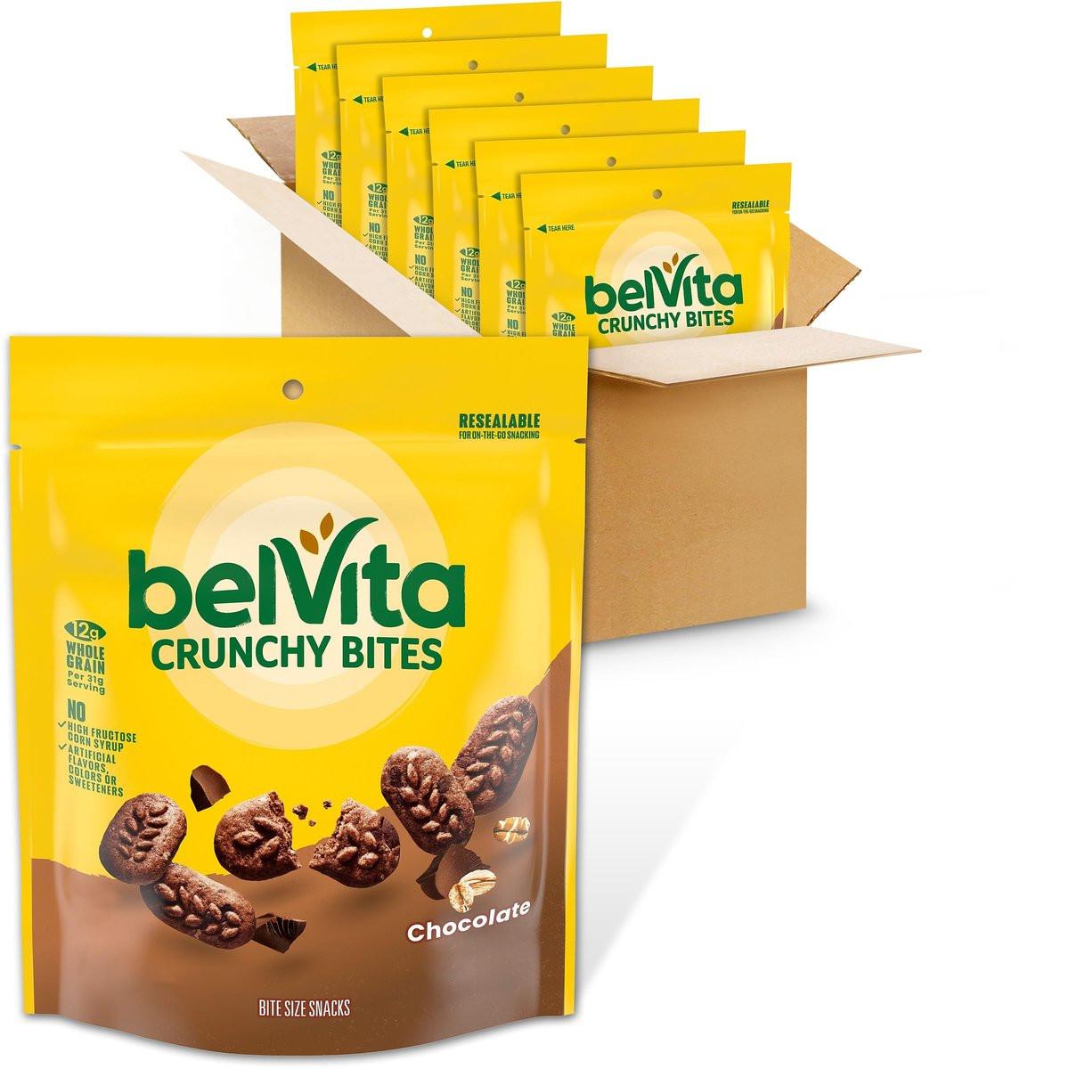 belVita Bite Size Snacks, Chocolate Crunchy Bites, 6-5 oz Bags - görsel 1