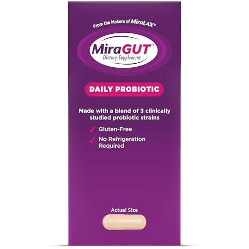 MiraGUT Daily Probiotic, from the Makers of MiraLAX, Probiotics for Digestive Health, Gluten-Free Supplement, Probiotic for Women and Men, Support Overall Digestive Health, 30 Ct - görsel 6