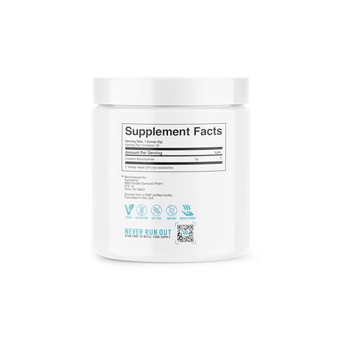 Swolverine Creatine Monohydrate Powder - 5g Micronized Creatine, Third-Party Tested, Single-Ingredient, Supports Muscle Strength, Power, Recovery & High-Intensity Performance, 30 Servings, Unflavored - görsel 1
