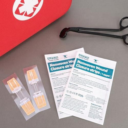 AZEN 10 Pack Emergency Wound Closure Strips, Butterfly Bandages, Laceration Closure Zip Stitch, Repair Wounds Without Stitches - görsel 8