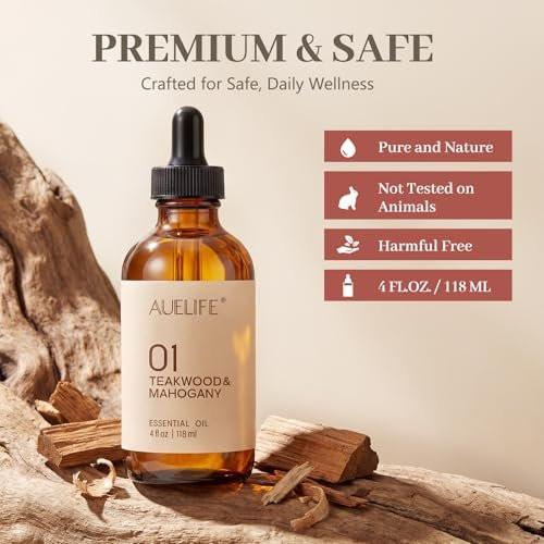 Teakwood & Mahogany Essential Oil, Fragrance Oil for Diffusers & Candle Making, 118ml (4 fl oz) Large Bottle, Long Lasting Wood Scent Oil for Home Fragrance, Soap & DIY - görsel 2