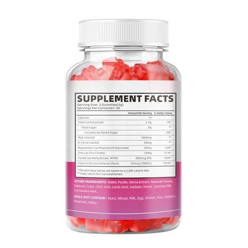 softbear Inositol Supplement for Women, Myo-Inositol & D-Chiro Inositol Gummies Ideal 20:1 Ratio for Female Health & Wellness, Sugar-Free/Vegan/GMO-Free, Strawberry Flavor, 60 Count - görsel 15