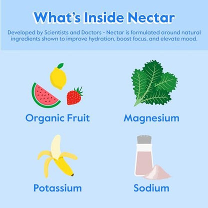 Nectar Hydration Packets - Electrolytes Powder Packets - Sugar Free & 0 Calorie - Organic Fruit Liquid Daily IV Electrolytes Powder for Dehydration Relief & Rapid Rehydration (Grape 30 Pack)