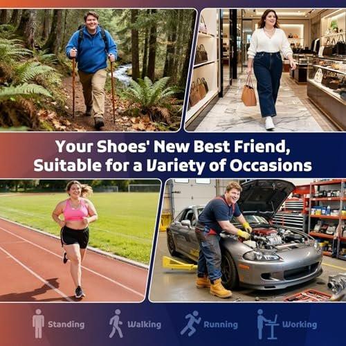 StepTastic 240+ LBS Heavy Duty Support Insoles for Men Women, Orthotic Insert for Plantar Fasciitis, Flat Feet, High Arch Support, Shock Absorbing, Cuttable, 1 Pair (Blue, M9.5-10.5/W10.5-11.5) - görsel 8
