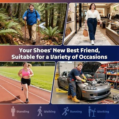 StepTastic 240+ LBS Heavy Duty Support Insoles for Men Women, Orthotic Insert for Plantar Fasciitis, Flat Feet, High Arch Support, Shock Absorbing, Cuttable, 1 Pair (Blue, M9.5-10.5/W10.5-11.5)