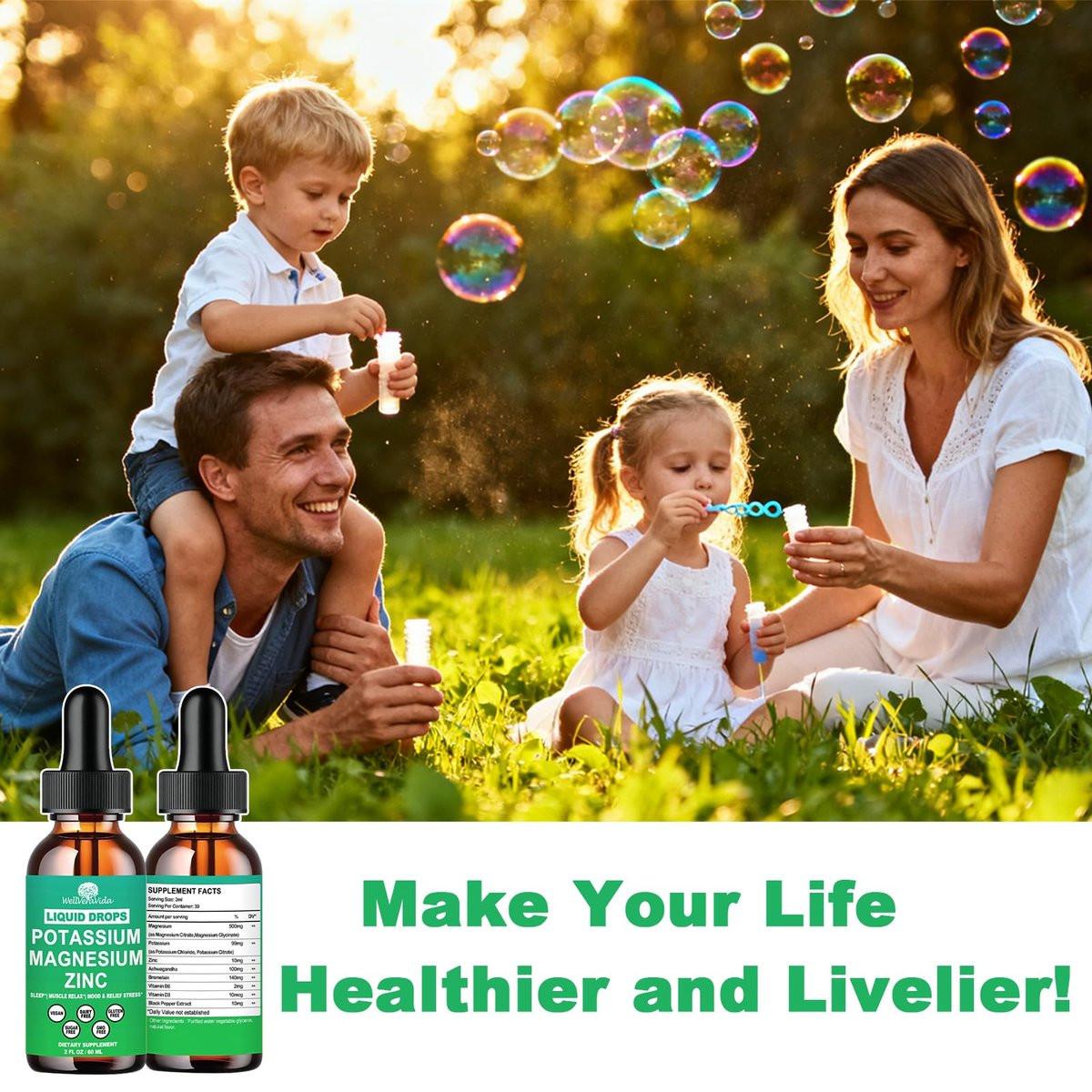 Potassium Magnesium Supplement Liquid, Electrolyte Potassium & Calm Magnesium Complex Drops Plus Zinc, Vitamin D3 & B6 for Cramp Relief, Bone, Energy & Immune Health, Faster Absorption Than Gummies - görsel 15