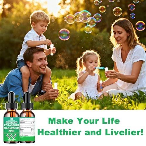 Potassium Magnesium Supplement Liquid, Electrolyte Potassium & Calm Magnesium Complex Drops Plus Zinc, Vitamin D3 & B6 for Cramp Relief, Bone, Energy & Immune Health, Faster Absorption Than Gummies - görsel 16