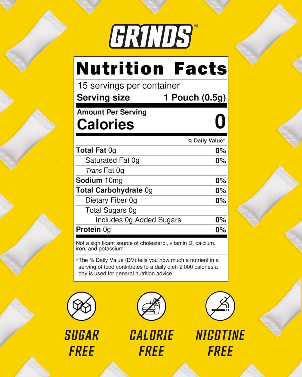 GRINDS ZERØ.Ø Piña Colada Pouches | Nicotine-Free, Caffeine-Free, Sugar-Free, 0 Calories | 3 Pack | 18 Pouches Per Can - görsel 12