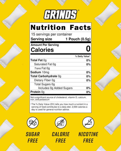 GRINDS ZERØ.Ø Piña Colada Pouches | Nicotine-Free, Caffeine-Free, Sugar-Free, 0 Calories | 3 Pack | 18 Pouches Per Can