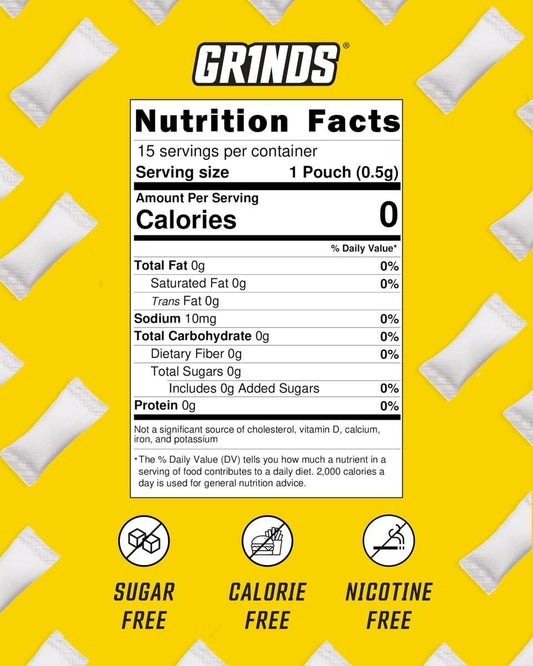 GRINDS ZERØ.Ø Piña Colada Pouches | Nicotine-Free, Caffeine-Free, Sugar-Free, 0 Calories | 3 Pack | 18 Pouches Per Can