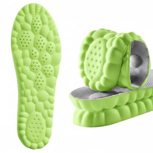 4D Pickleball Insoles for Men & Women - Memory Foam Soles Cloud Shoe Inserts - Trim to Fit Steppers Insoles for Foot Pain Fatigue Relief (Green, L) - görsel 4