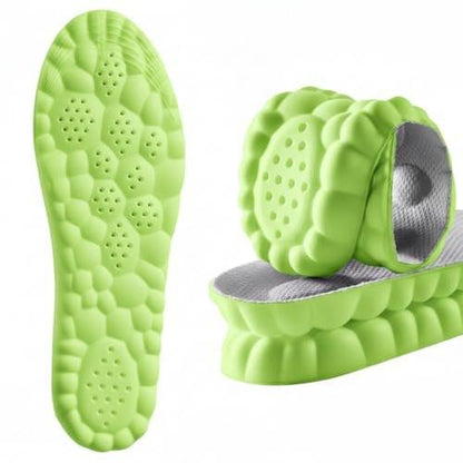 4D Pickleball Insoles for Men & Women - Memory Foam Soles Cloud Shoe Inserts - Trim to Fit Steppers Insoles for Foot Pain Fatigue Relief (Green, L)