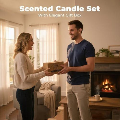 WEMEET 2 Pack Scented Candles Gift Set, Lavender Candles for Home Scented with Crystals 7oz, Eucalyptus Lavenderjar Candle with Dried Flowers, Aromatherapy Candle for Birthday, Mother's Day, Christmas