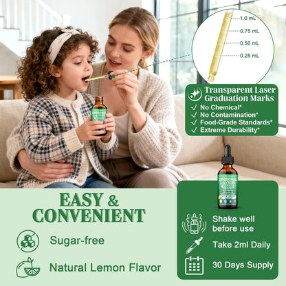 Liposomal Lysine 1000MG Liquid Drops, 16-in-1 L Lysine Supplement for Kids and Adults, Echinacea & Elderberry with Vitamin C, B6, D3, B12 & Zinc for Collagen, Lip, skin & Immune Support, 1 Pack