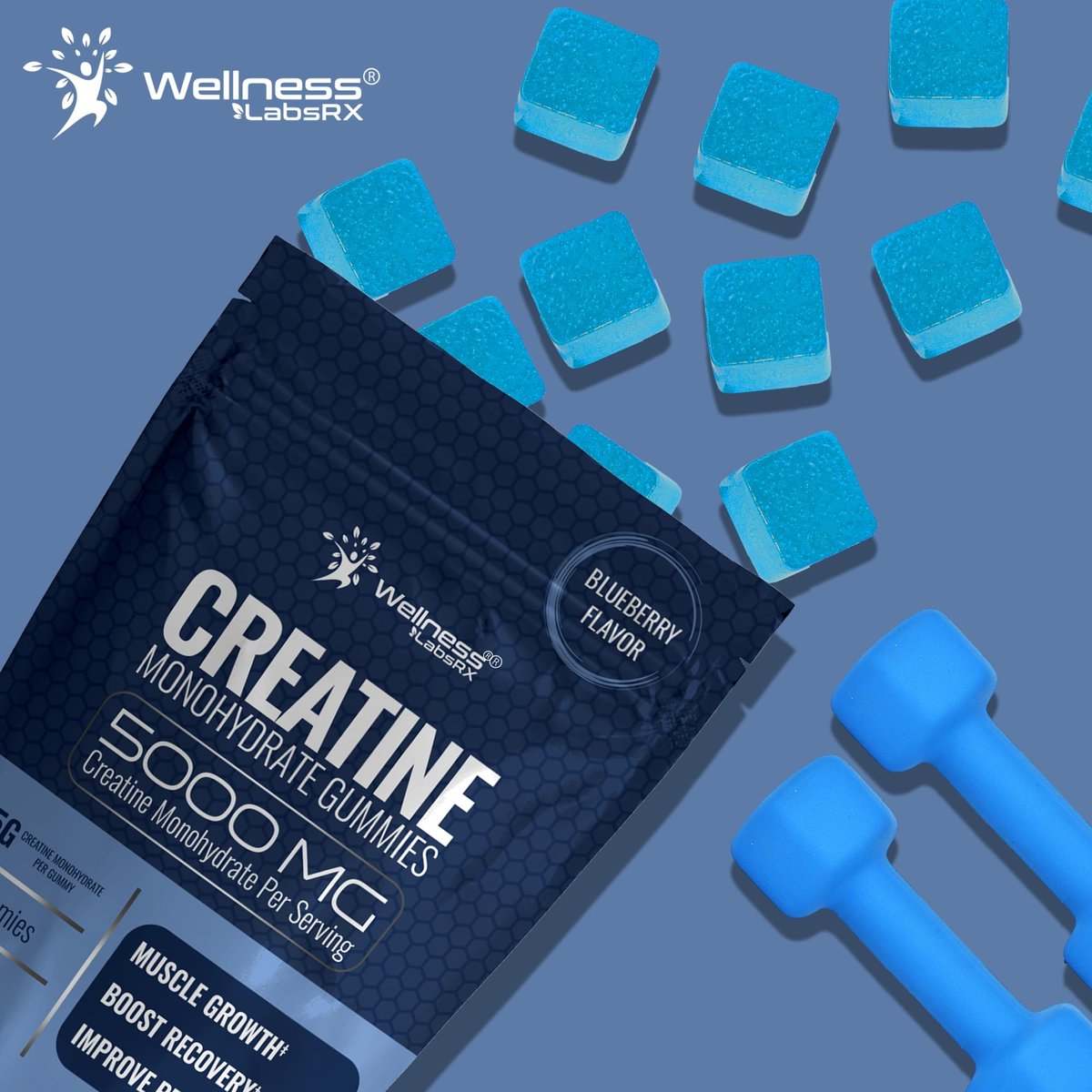 Creatine Gummies 5000mg, 30 Servings Creatine Monohydrate Gummies - Third-Party Tested Creatine for Women, Blueberry Flavor Creatine for Men, Muscle Growth, Strength, and Recovery - Pack of 1 - görsel 14