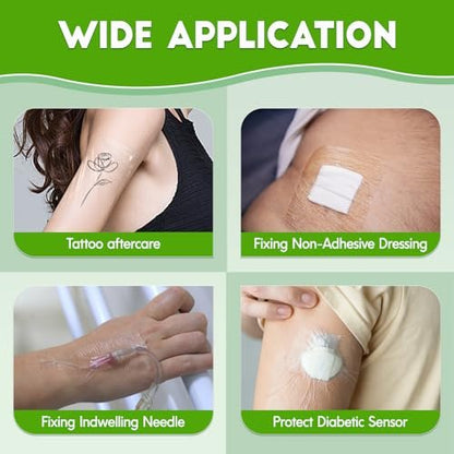 50Pack Transparent Film Dressing - 4" x 4.75" Waterproof Bandages for Wounds, Wound Dressing for Swimming, Post Surgical Shower, IV Shield, Tattoo Aftercare Wound Care, Adhesive Patches