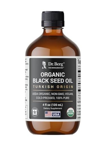Dr. Berg Black Seed Oil Organic Cold Pressed – Pure Nigella Sativa Black Cumin Oil – USDA Organic, Halal, Vegan – for Hair, Skin, Immune Support – Unrefined Liquid – 4 oz Glass Bottle - görsel 2