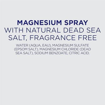Dr Teal's Topical Magnesium Spray with Natural Dead Sea Salt, Fragrance Free, 8 fl oz (Pack of 2)