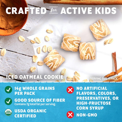 Zbar Oat Bites - Iced Oatmeal Cookie - Baked Oat Energy Granola Bites - USDA Organic Snacks for Kids - 14g Whole Grains (6 Snack Packs)