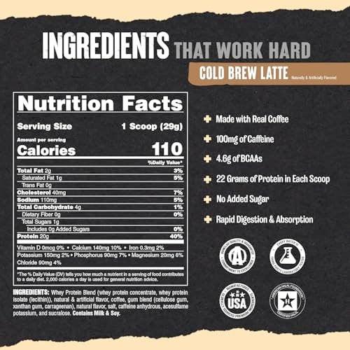 Animal 100% Whey Protein Powder Samples & 25oz BPA Free Shaker Bottle – Real Instant Iced Coffee Whey + 20g of Protein, 120mg of Caffeine Meal Replacement with BCAA – Cold Brew Latte, 3 Single Packets - görsel 5
