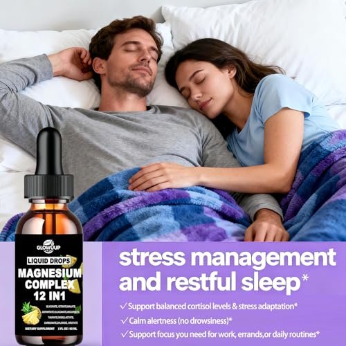 Magnesium 12 in 1 Complex 1000mg Supplement for Women & Men, High Absorption Liquid Magnesium W/Glycinate Citrate Malate Taurate Oxide Aspartate Orotate, Calm Magnesium for Sleep Muscle Heart Support - görsel 8
