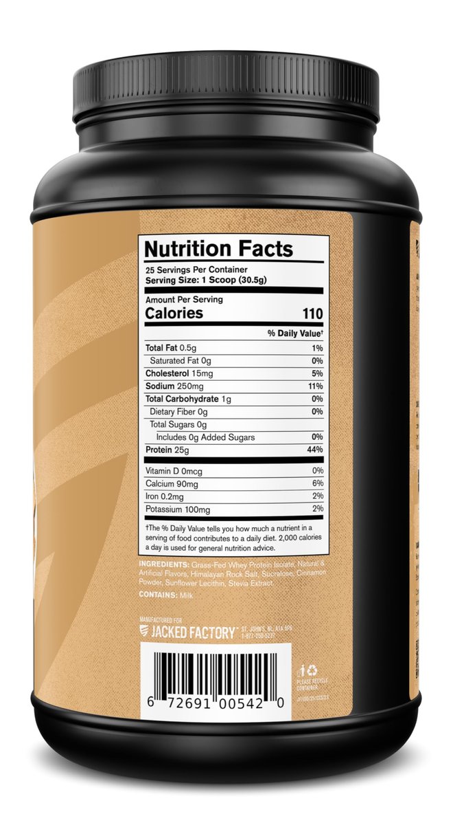 Jacked Factory Authentic ISO Grass Fed Whey Protein Isolate Powder - Low Carb, Non-GMO Muscle Building Protein w/No Fillers, Post Workout Recovery, Cinnamon Cereal Splash - 25 Servings - görsel 13