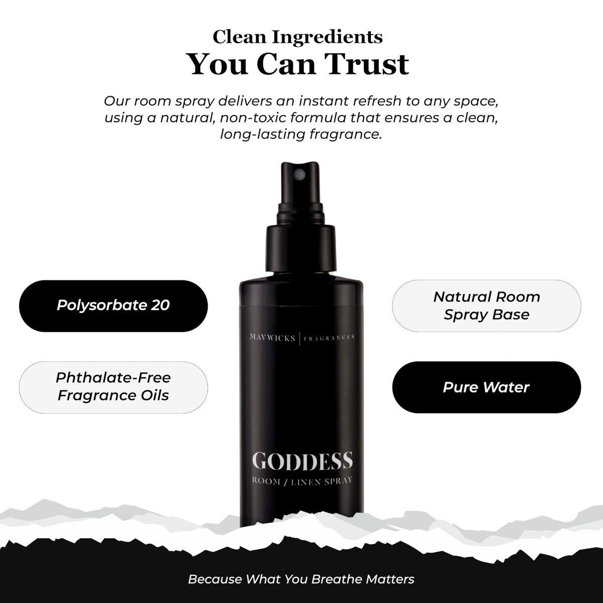 Mavwicks Fragrances - (Goddess) Linen & Room Spray (8oz) – Bedroom & Home Fragrance Mist, Long-Lasting Freshness To Brighten Up Your Space, Fabric & Air Freshener, Aromatherapy Scent Spray - görsel 1