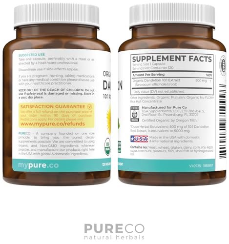 USDA Organic Dandelion Root Extract - High – Herbal Equivalent: 5000mg per serving (10:1 extract) – Image 9