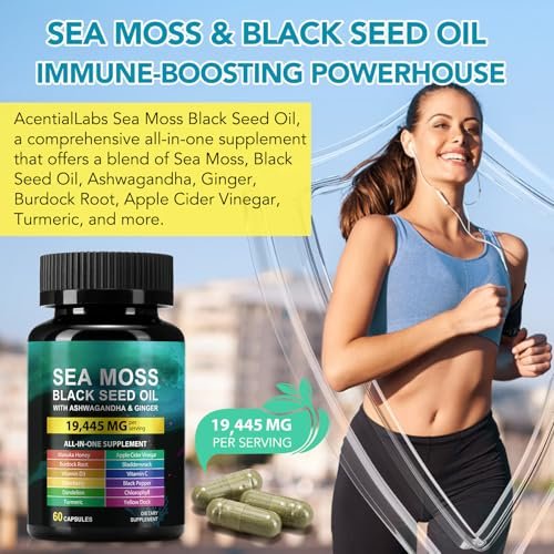 Sea Moss Black Seed Oil Capsules – 60 Count | KITNOBLIS - görsel 5