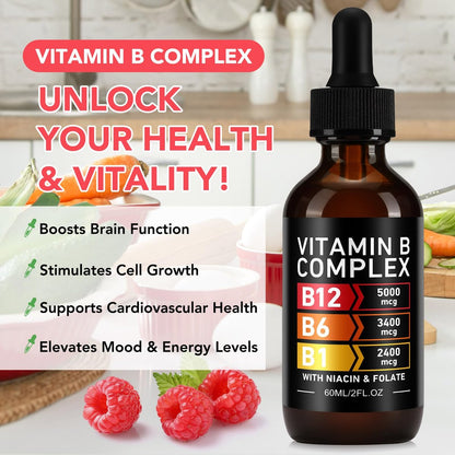 VOGSIG Vitamin B Complex, Organic B Complex Vitamins for Women, Vitamin B Complex Liquid, Vitamin B12 Methylcobalamin,b6,B1,B9 for Metabolic Health Support, Vegan, Non-GMO, Gluten Free (1)