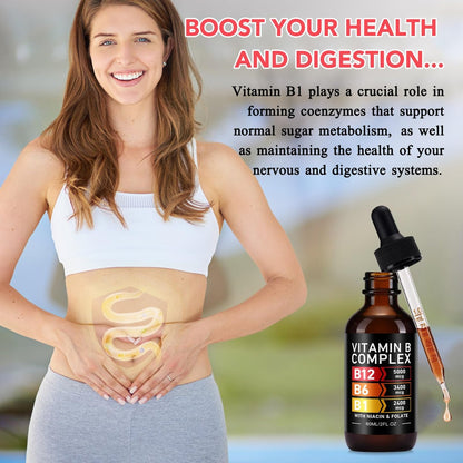 VOGSIG Vitamin B Complex, Organic B Complex Vitamins for Women, Vitamin B Complex Liquid, Vitamin B12 Methylcobalamin,b6,B1,B9 for Metabolic Health Support, Vegan, Non-GMO, Gluten Free (1)