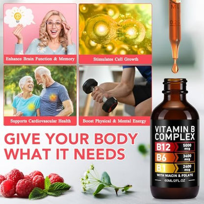 VOGSIG Vitamin B Complex, Organic B Complex Vitamins for Women, Vitamin B Complex Liquid, Vitamin B12 Methylcobalamin,b6,B1,B9 for Metabolic Health Support, Vegan, Non-GMO, Gluten Free (1)